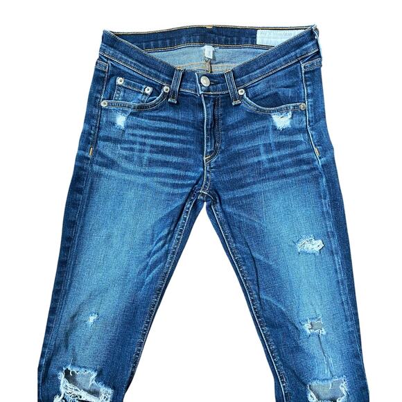 Rag & Bone Jean Women's "Capri" Jeans in "DK Shredded" Wash distressed 25 - Picture 16 of 16